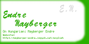 endre mayberger business card